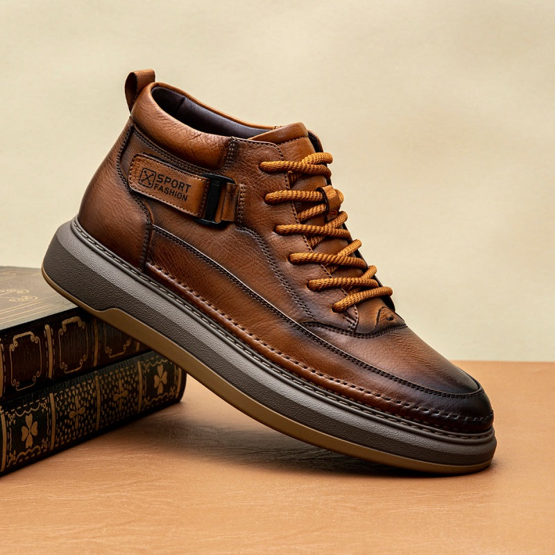 C428-Cemented Leather Boots-size:39-44 -$19-$20