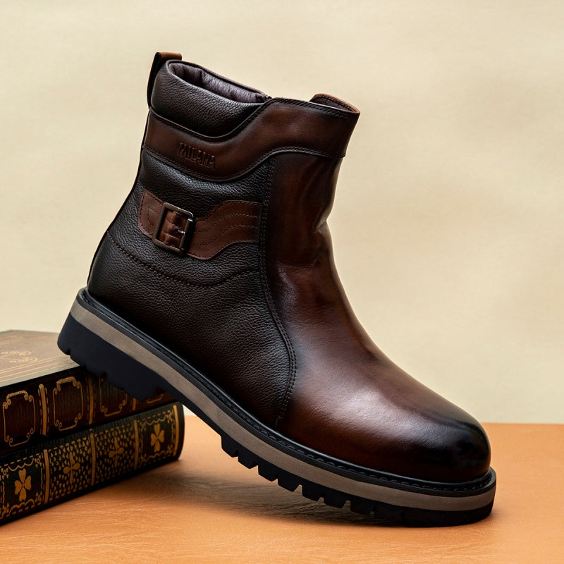 C429-Cemented Leather Boots-size:39-44 -$19-$20