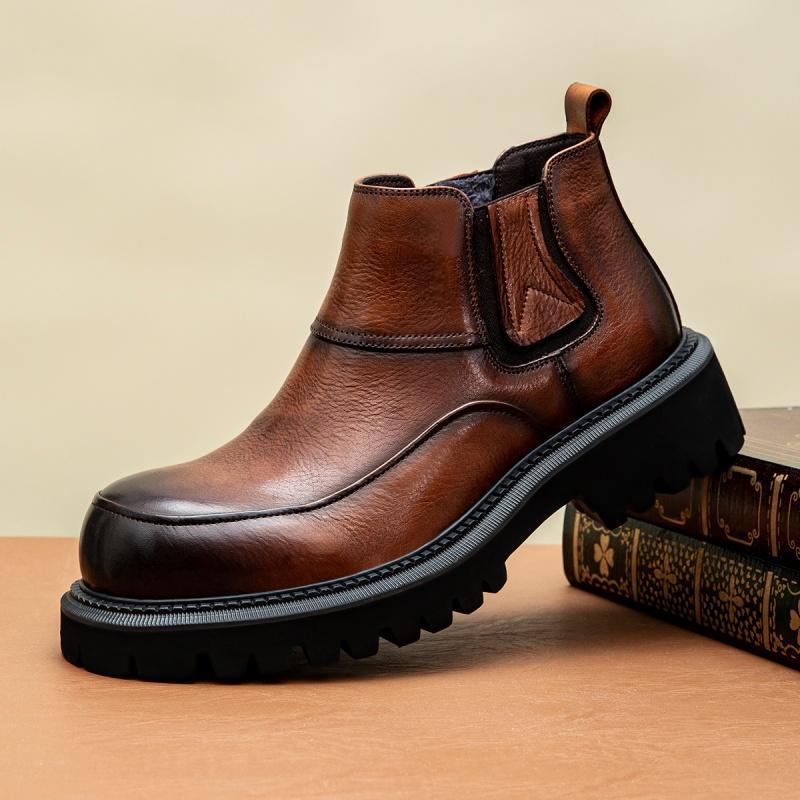 C431-Cemented Leather Boots-size:39-44 -$19-$21