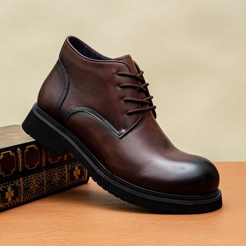 C433-Cemented Leather Boots-size:39-44 -$19-$20
