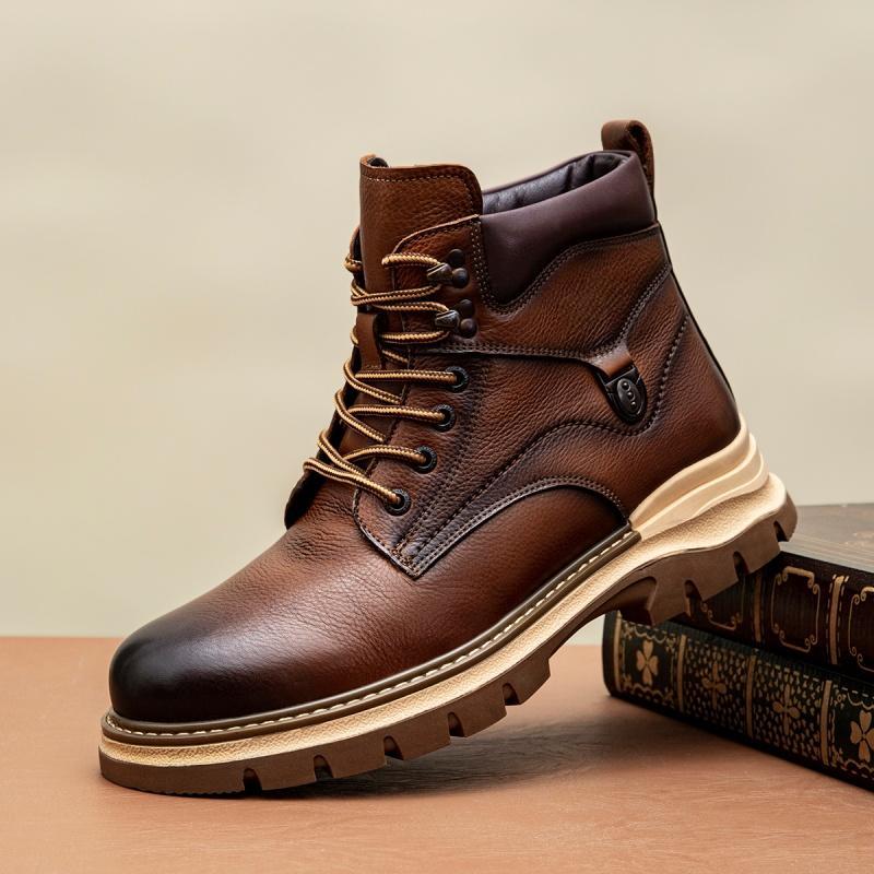 C435-Cemented Leather Boots-size:39-44 -$19-$20