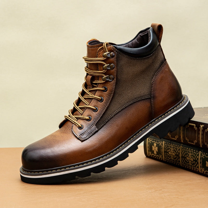 C436-Cemented Leather Boots-size:39-44 -$19-$20