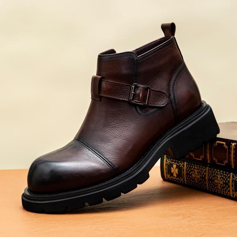C437-Cemented Leather Boots-size:39-44 -$19-$21