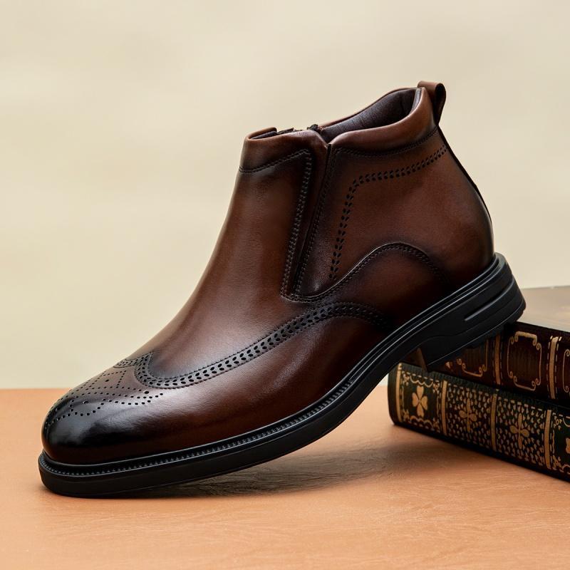 C438-Cemented Leather Boots-size:39-44 -$19-$20